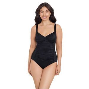 Trimshaper Black Averi Allover Control One-Piece Swimsuit Size 12
